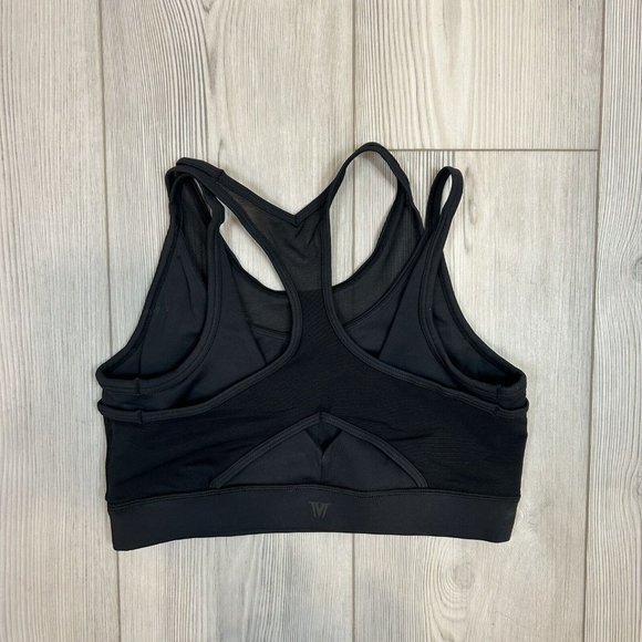 🛑 IVL Collection Layered Mesh Cutout Sports Bra Black Size 6 - Picture 5 of 9
